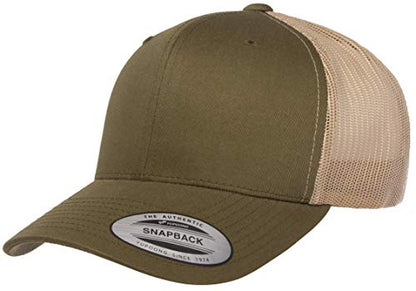 Yupoong Yp Classics Retro Trucker Cap - color: Moss/Khaki, size: One Size, style: Single