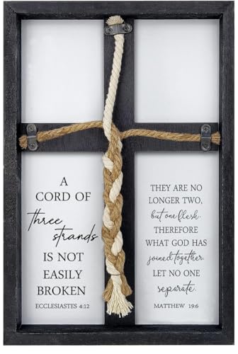 A Cord of Three Strands Wedding Sign, 15x10 Inch, Black - color: Black, size: 15X10Inches