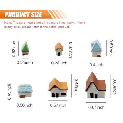 Craedli 6PCS Mini Resin House Car Dashboard Decorations, Village Ornaments - size: 6PCS
