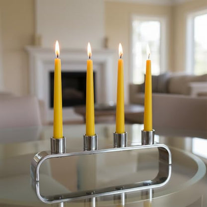 4 Pack Yellow Taper Candles丨Taper Candles 10 Inch Dripless丨Unscented & Smokeless Candlesticks Bulk丨7-8 Hours Long Burning Tall Candles丨Ideal for Christmas Weddings Parties Dinner - color: Yellow, size: 4 Pack Taper Candle
