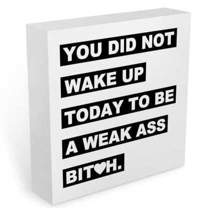 Inspirational Office Supplies Desk Decor Motivational White Wooden Box Sign - color: White0388