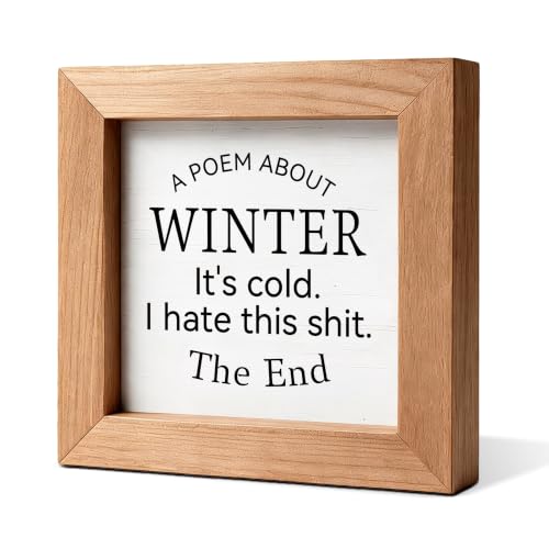 A Poem About Winter It's cold Wooden Sign, Farmhouse Seasonal Decor - color: Winter50