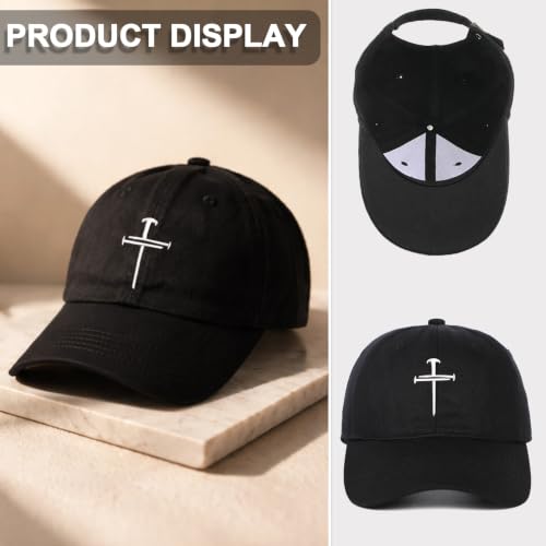 Black Baseball Cap Snapback hat for Men Snap Pack Hip Hop Mens Hat - color: 3 Crucifixion