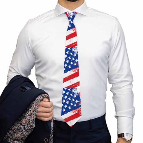 funny Ties for Men Business Novelty Men's Neckties for Festival Holiday Party Valentine's Day Wedding Christmas - color: Retro Flag