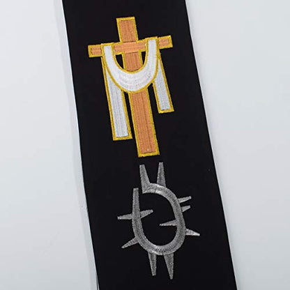 BLESSUME Church Clergy Pastor Reversible Stole - color: White and Black 3