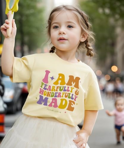 IAM A Child of God Christian Shirts for Kids Toddler Jesus Religious Tee Tops Bible Verse Clothes 2-7 Years - color: Fearfully and Wonderfully Made#3, size: 2T