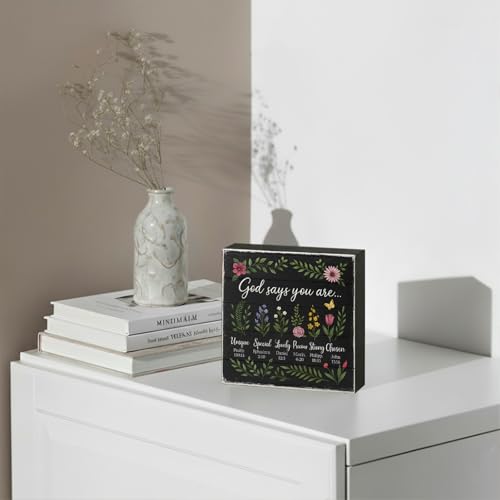 God Says You Are Wall Art, Black, 5x5 Inch - color: Black-008