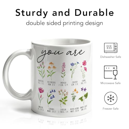 Fall You Are Inspirational Christian Coffee Mug Gifts for Mom, Bible Verse Religious Gifts for Women Sisters Daughter, Baptism Birthday Gift for Church Friend