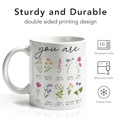 Fall You Are Inspirational Christian Coffee Mug Gifts for Mom, Bible Verse Religious Gifts for Women Sisters Daughter, Baptism Birthday Gift for Church Friend