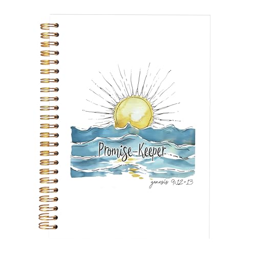 KAOWT Boho Christian Notebook Journal, Bible Notebooks for Note Taking, Prayer Journal for Woman Man, Christian Gifts for Women Men, Religious Scripture Hardcover Spiral Notebook 5.5x8.3in - color: notbook bible-blue keeper