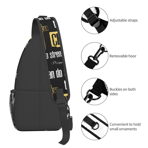 Jesus Christian Cross Sling Backpack Shoulder Chest Bag For Men Women Hiking Travel Crossbody Daypack - color: Jesus Christian Cross-0001