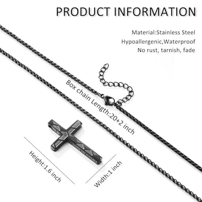 Soccer Cross Necklace for Boys Men - color: Black, style: 1：9 Be strong Be brave Be fearless