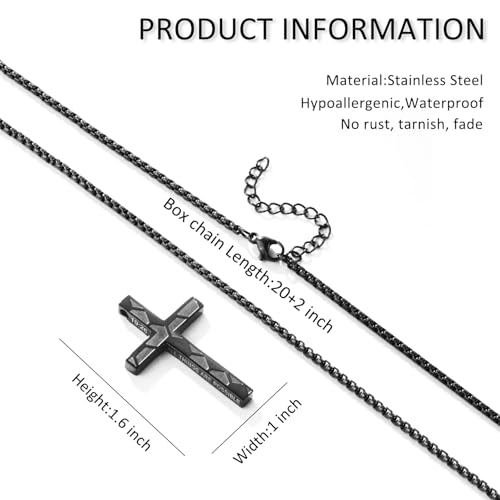 Soccer Cross Necklace for Boys Men - color: Black, style: 4:13 I can do all things