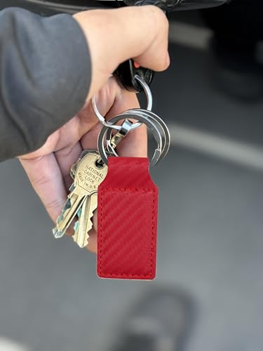 LaserGram Rectangle Keychain, Bible Verse John 3-16, Personalized Engraving Included - color: Carbon Fiber Red