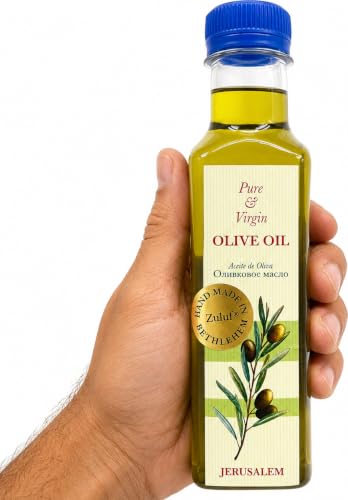 Zuluf Holy Land Olive Oil Pure Anointing Oil from Jerusalem Bethlehem Blessed Christian Prayer for Baptism Christening Godparent Faith Gift Unscented Olive Base 8.5 Fl Oz Single Bottle