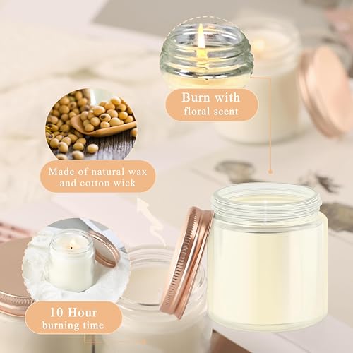 ACITHGL 36 Pcs 4oz Mini Mason Jar Candles Small Scented Candles Bulk Aromatherapy Ideal Souvenir Favors for Wedding Birthday Party (Vanilla, Lilac, Gardenia, Pink) - color: Pink, style: Vanilla, Lilac, Gardenia
