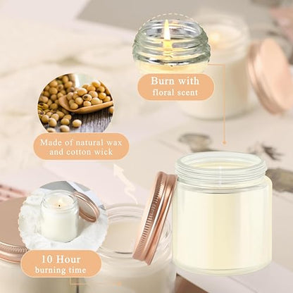 ACITHGL 36 Pcs 4oz Mini Mason Jar Candles Small Scented Candles Bulk Aromatherapy Ideal Souvenir Favors for Wedding Birthday Party (Vanilla, Lilac, Gardenia, Pink) - color: Pink, style: Vanilla, Lilac, Gardenia