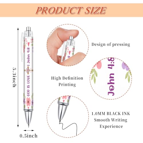 Christian Pens for Women, Bible Verse Ballpoint Pens 6 Pack with Gift Box - color: pink02