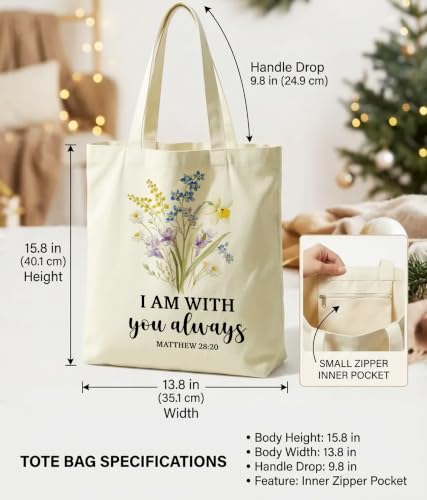 Christian Bible Verse Tote Bag for Women Faith Church - color: Always