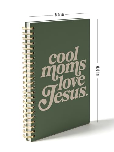 Christian Mom Gifts,Bible Study Journal Notebook for Praying Mama Inspirational Mom Faithful Mother,Church Journal for Notes Taking,Cool Moms Love Jesus Hardcover Spiral Notebook 5.5x8.3 Inch - color: COOL MOMS LOVE JESUS