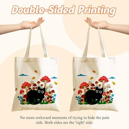 Aesthetics Canvas Tote Bag - Art Design Gift for Women, Reusable Purse Tote Bag with Inner Zip Pocket - style: Cat-04