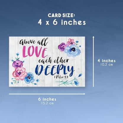 BEST PAPER GREETINGS Inspirational Cards with Envelopes - 60 Pack, 4 x 6 in, 6 Floral Designs - Christian Greeting Cards with Scripture Encouragement & Bible Verse Notes - size: 60-pack
