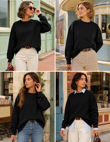 Womens God Is Good Christian Sweatshirt Oversized Crewneck Fleece Pullover - color: Black-p, size: Large