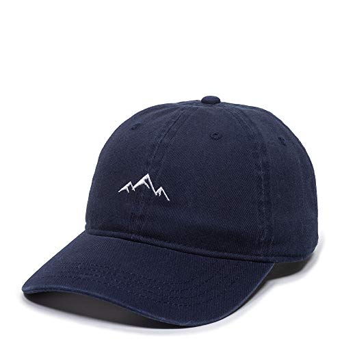 Outdoor Cap Mountain Embroidered Dad Hat Adjustable Soft Cotton Polo Style Unstructured Baseball Cap for Men & Women - color: True Navy