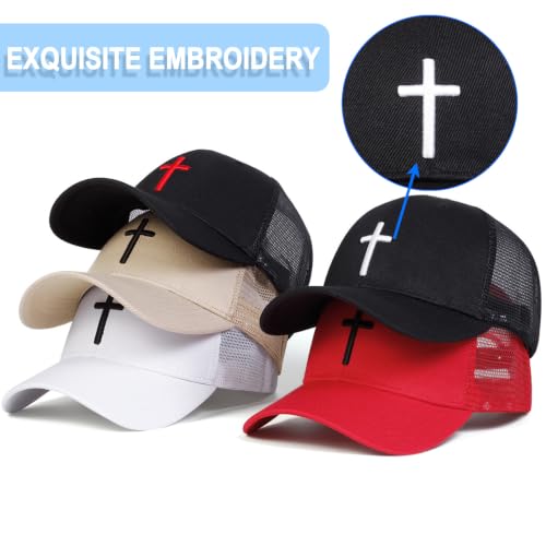 Black Baseball Cap Snapback hat for Men Snap Pack Hip Hop Mens Hat - color: Embroidered Cross