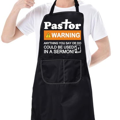 CMNIM Pastor Apron Pastor Appreciation Gifts Christian Aprons Minister Gift Retirement Gift for Pastor Wife Kitchen Aprons