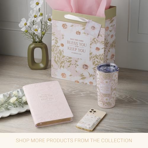 Christian Art Gifts Bless You and Keep You Ceramic Coffee Mug for Women - color: Lord Bless You/Pink Floral