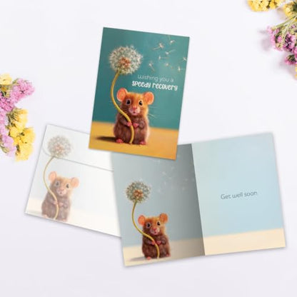 Tree-Free Greetings - Cute Mouse Get Well Card - Speedy Recovery - color: Speedy Recovery