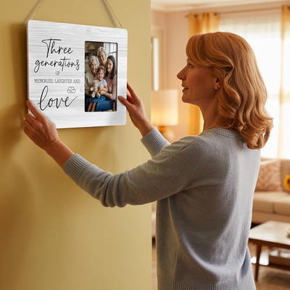 Three Generations Picture Frame, Gifts for Mom Grandmother, Family Frame Fits 4x6 Photo - color: Pink