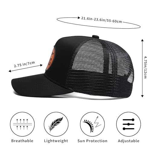 Trucker Hat Baseball Cap Christian Hats for Men Women Jesus Cross The Way The Truth Life Jesus Saves Hats - color: Black
