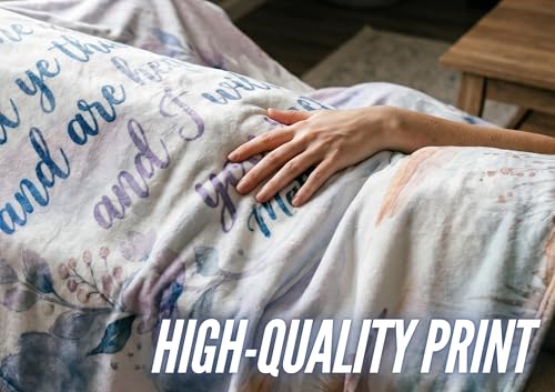 Huglanket Christian Gifts Blanket for Women, 300gsm Flannel Religious Prayer Comfort Blanket, Inspirational Faith Gifts for Mom Grandma Wife 50" x 65"