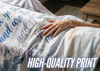 Huglanket Christian Gifts Blanket for Women, 300gsm Flannel Religious Prayer Comfort Blanket, Inspirational Faith Gifts for Mom Grandma Wife 50" x 65"