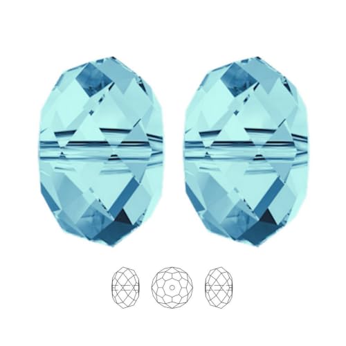 24pcs Adabele Austrian 6mm Faceted Rondelle Crystal Beads Aquamarine Blue - color: Aquamarine blue, size: 4mm x 6mm - 24pcs