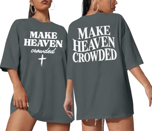 Christian Shirts for Women Oversized Faith Jesus Shirt Inspirational Tops - color: Gray3, size: XX-Large