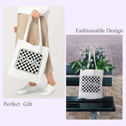 Chicimln Christian Goose Tote Bag, off to Praise the Lord Bible Verse Canvas Tote Bags - color: White 05