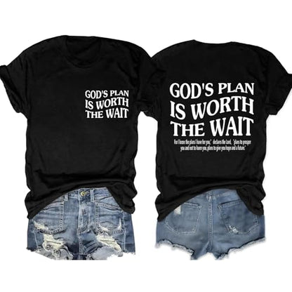 Womens Christian Shirts Funny Bible Verse Graphic T-Shirts Religious Faith Inspirational Short Sleeve Tee Tops - color: Bblack1, size: Small