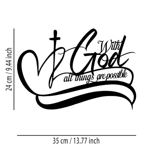 OPTYBVFD Cross Metal Wall Decor - Inspirational Room Decor Christian Wall Art Motivational Scripture Home Decor for Living Room, Bedroom, Dining Room, Bathroom, Office (Black)