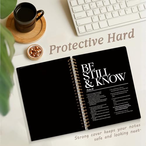 Christian Notebook Journal, Be Still and Know that I am God Bible Notebooks for Note Taking, Christian Gifts for Women Men, Religious Scripture Hardcover Spiral Notebook 5.5x8.3 - color: Be Still and Know