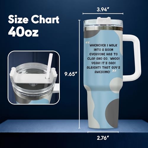 34HD Dad Daddy Cartoon It's 40 oz Tumbler with Handle, Gift for Papa - color: It's Dad