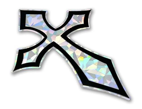 Elektroplate Christian Pointed Gothic Cross Reflective Car Decal 4" - color: Pointed Reflective