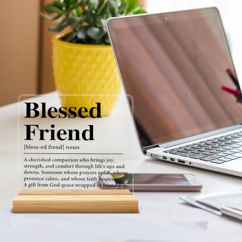 Friendship Gifts for Women Men, Blessed Friend Acrylic Desk Sign - color: M60A11