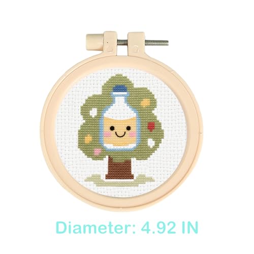 57lilina Easy Embroidery Kit for Kids Beginners, 6 Set Cute Stamped Pattern - color: Tree+Bicycle+Ice Cream+Burger+Car+Candy