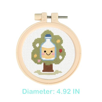 57lilina Easy Embroidery Kit for Kids Beginners, 6 Set Cute Stamped Pattern - color: Tree+Bicycle+Ice Cream+Burger+Car+Candy
