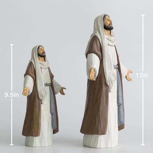 Jesus Christ Statue with Open Arms, Hand Painted Saint Statue Religious Modern Home Decor, Christian Jesus Figurines Religious Gift 12in - size: 12inch