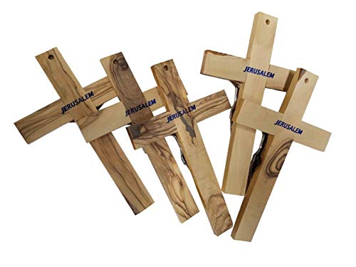 Bethlehem Gifts TM Handcarved from Bethlehem Olive Wood Cross Crucifix (Crucifix, 6") - color: Crucifix, size: 6"L x 6"W