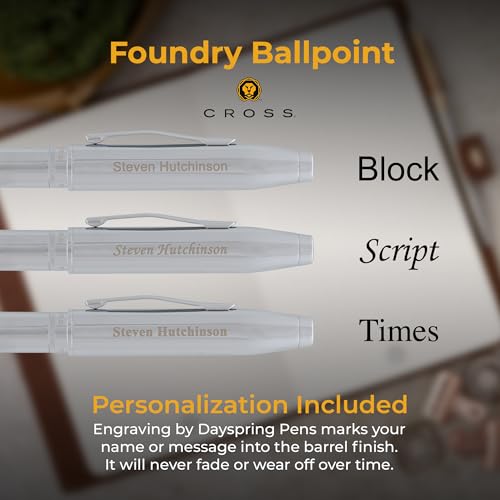Cross Foundry Personalized Engraving Ballpoint Pen in Polished Chrome - color: Chrome